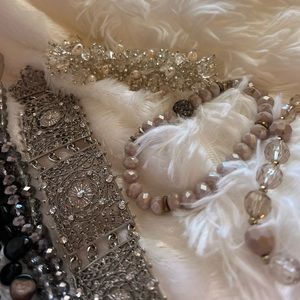 unique vintage crystal jewelry bracelet bundle antique beaded bracelet set